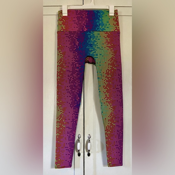 K-DEER Disco Dot Rainbow Athletic Leggings - Picture 5 of 8